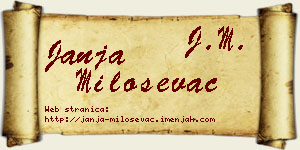 Janja Miloševac vizit kartica